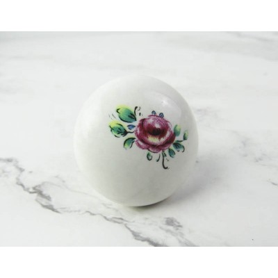 ceramic furniture handles and pulls with zinc alloy flower design